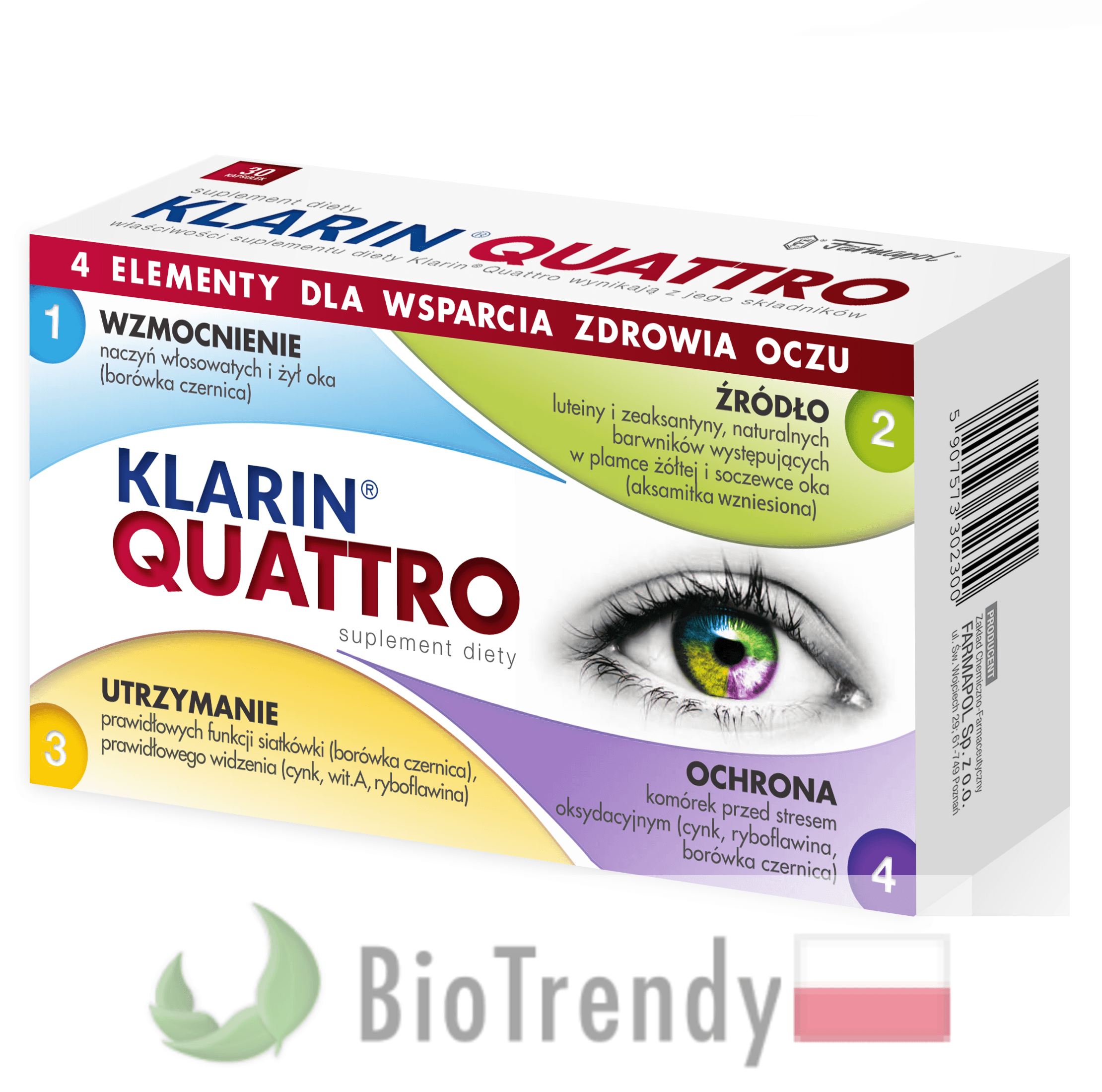 BioTrendy - Klarin Quattro PL - tabletki na oczy - tabletki na wzrok