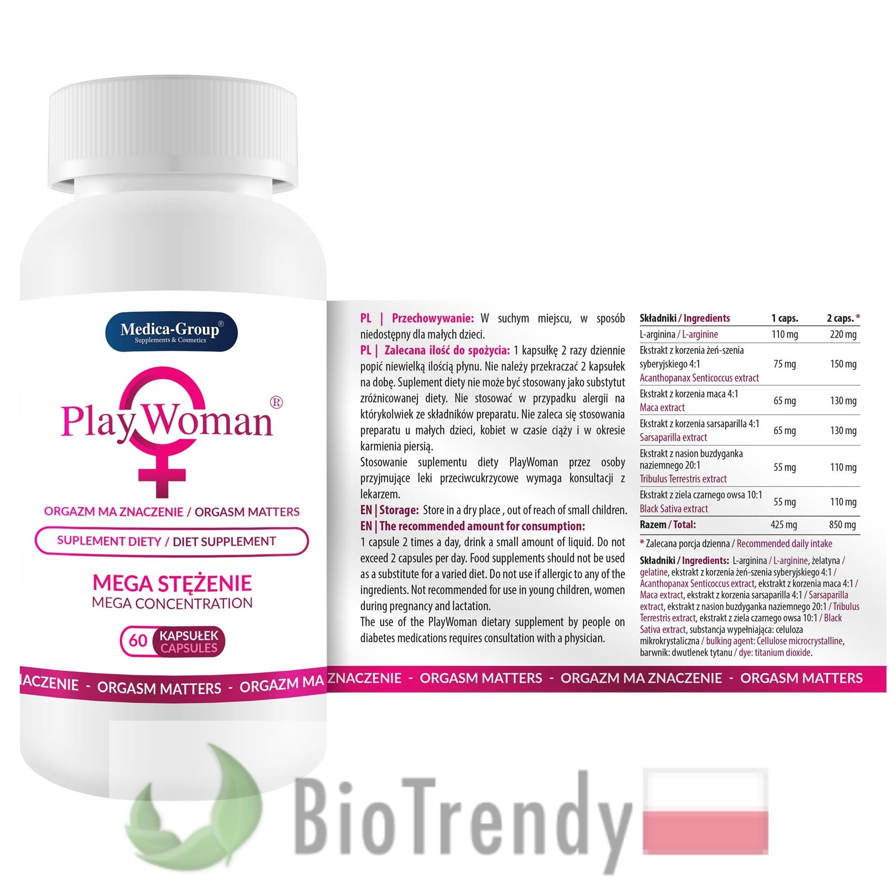 BioTrendy - PlayWoman 3 PL - tabletki na libido u kobiet - tabletki na potencje dla kobiet