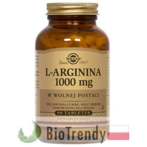 BioTrendy - SOLGAR L-Arginina 1000 mg PL - tabletki na sprawnosc seksualna – tabletki na potencje