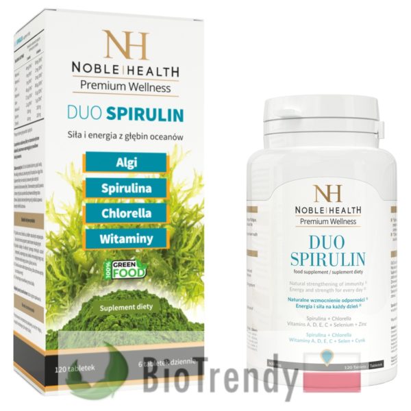 BioTrendy - Noble Health Duo Spirulin PL - tabletki na oczyszczanie organizmu - oczyszczanie organizmu z toksyn