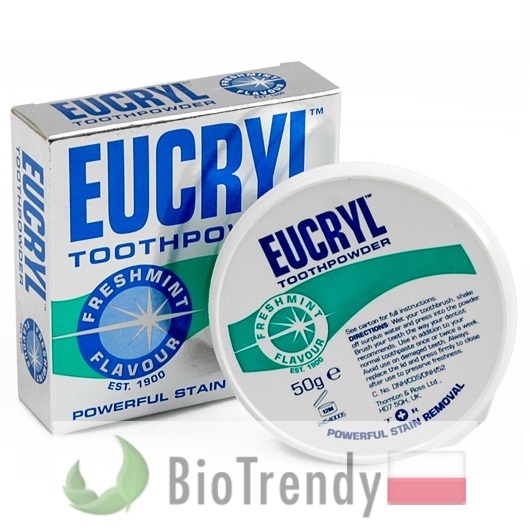 BioTrendy - Eucryl Toothpowder Freshmint PL - wybielanie zebow - snieznobialy usmiech BioTrendy - Eucryl Toothpowder Freshmint PL - wybielanie zebow - snieznobialy usmiech