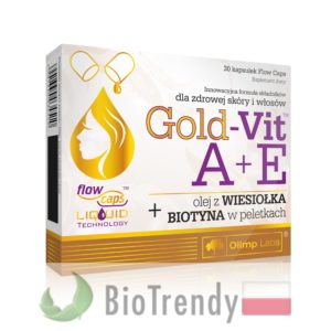 BioTrendy - Gold-Vit A+E z wiesiołkiem i biotyną PL - tabletki na wlosy – wypadanie wlosow - mocne wlosy