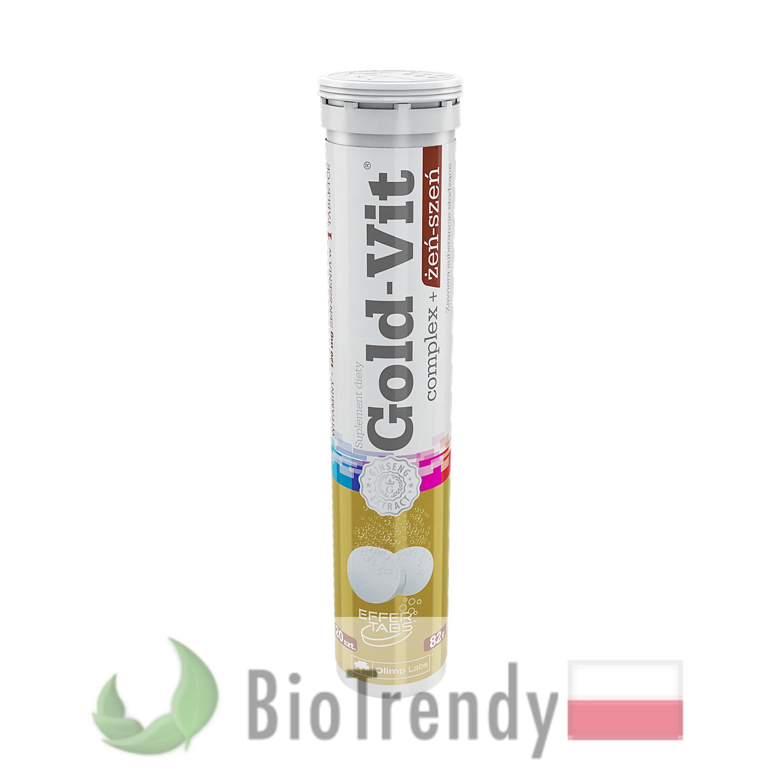 BioTrendy - Gold-Vit complex + żeń-szeń PL - tabletki z witaminami – tabletki z mineralami BioTrendy - Gold-Vit complex + żeń-szeń PL - tabletki z witaminami – tabletki z mineralami