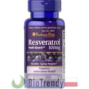 BioTrendy - Puritan's Pride Resweratrol 100 mg PL - tabletki na zmarszczki – tabletki na stres oksydacyjny