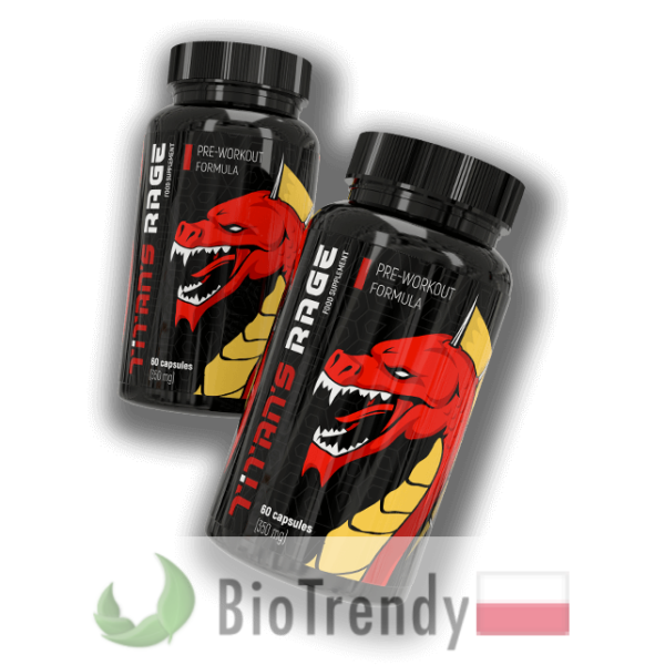 BioTrendy - Titan's Rage PL - przedtreningowe tabletki na przyrost masy miesniowej - przedtreningowe tabletki na mase miesniowa